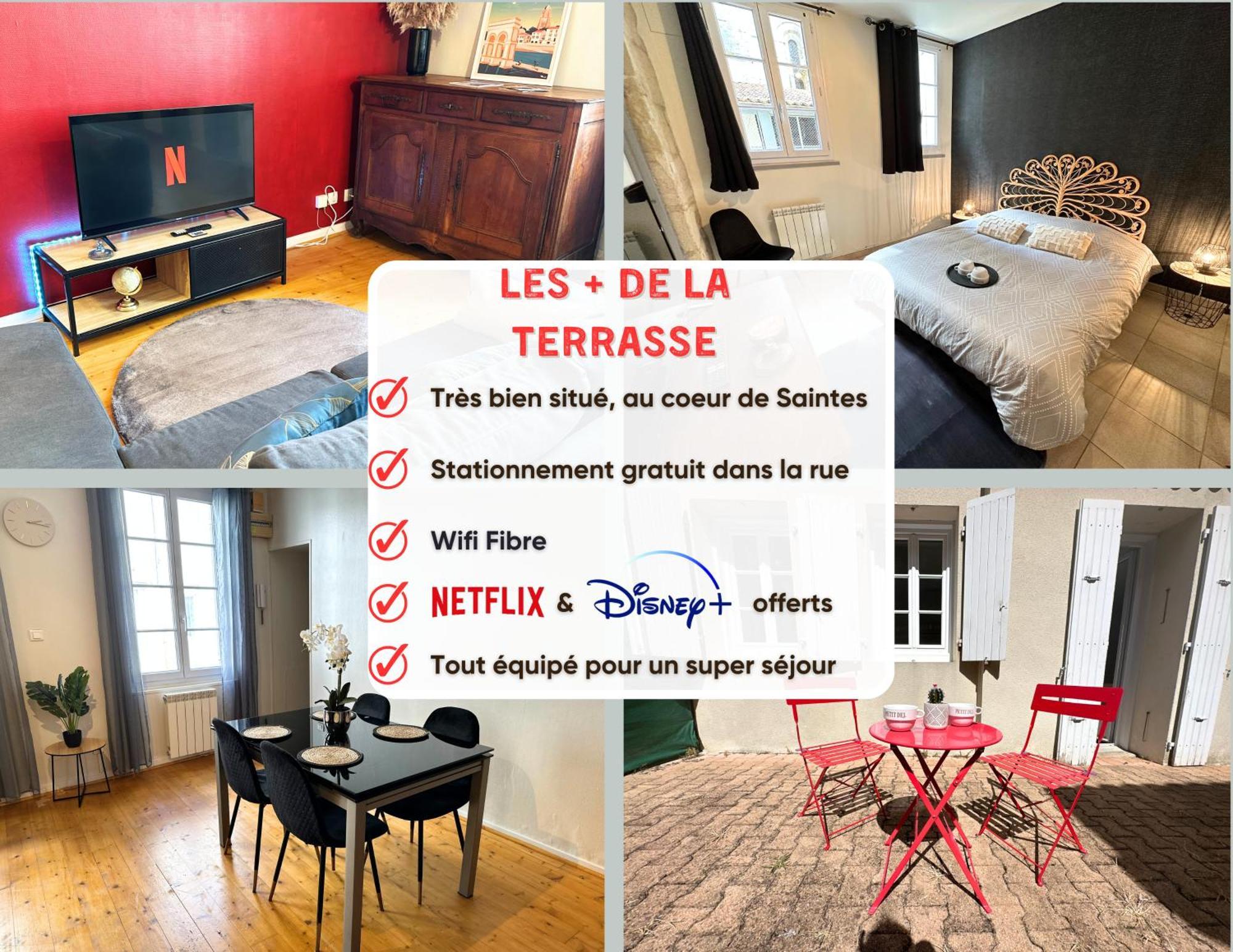 La Terrasse - Parking Gratuit - Fibre - Rdc - Centre Ville サント エクステリア 写真
